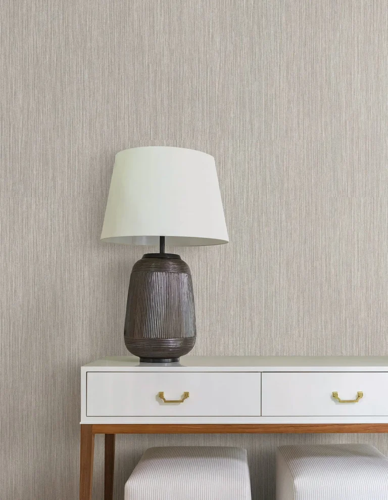 Washed Ramie Wallpaper - Dove Grey — Image 5
