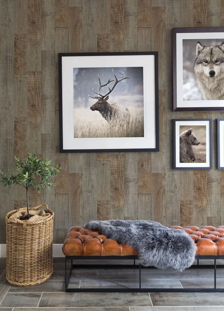 Chesapeake Chebacco Wood Planks Wallpaper - Brown — Ảnh 4