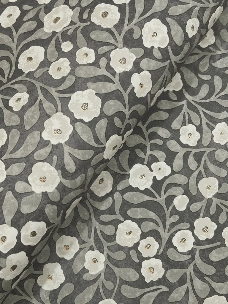 Chesapeake Poppy Trail Floral Wallpaper - Black — Ảnh 3