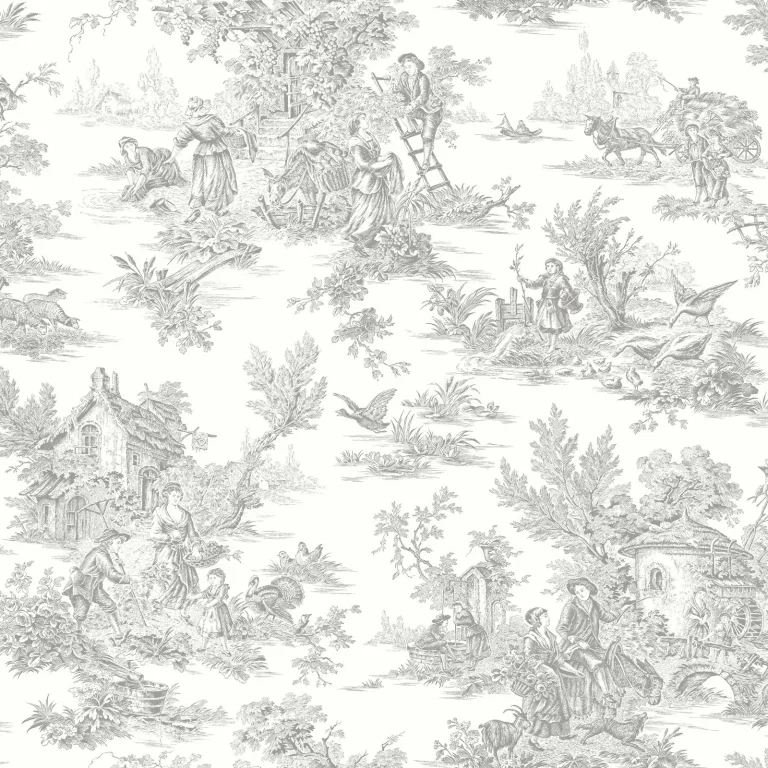 Campagne Toile Wallpaper - Grey — Ảnh 5