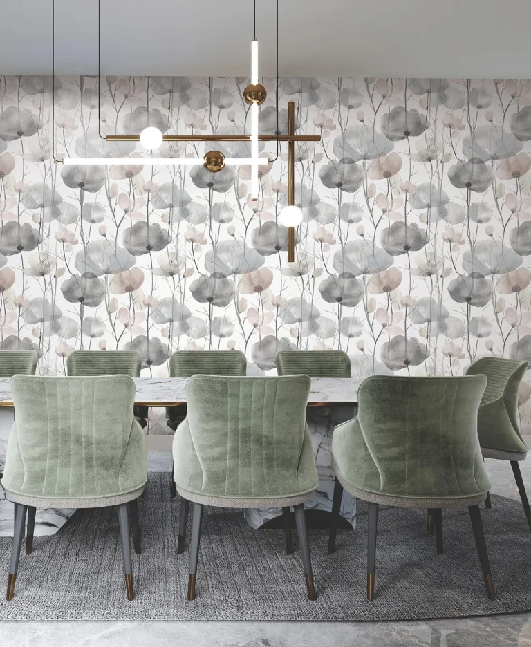 Ronald Redding Cotswolds Poppies Floral Wallpaper - Grey — Ảnh 5