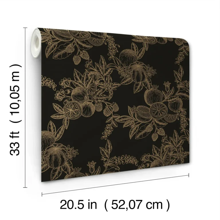 Chris Loves Julia Gerty Fruit Toile Wallpaper - Gold — Image 6