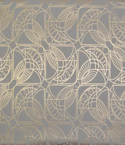 Cartouche Wallpaper - Grey/Gold