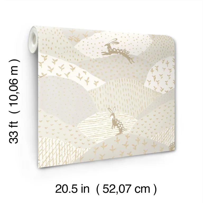 Peter Rabbit Fields Wallpaper - Light Grey — Ảnh 2
