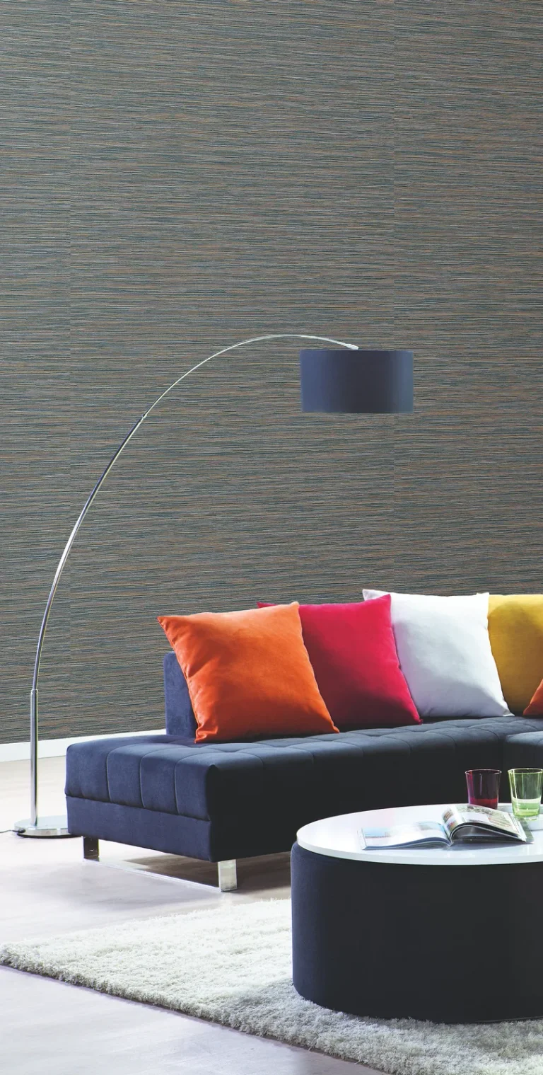 Ramie Weave Grasscloth Wallpaper - Sea Gray — Ảnh 4