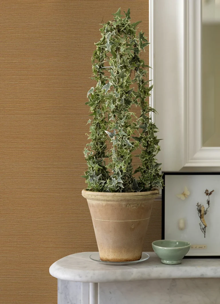 Aiko Sisal Grasscloth Wallpaper - Orange — Ảnh 3