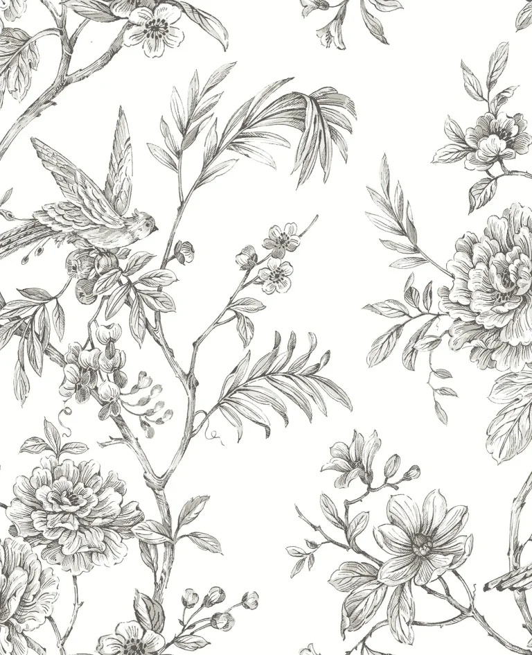 Jessamine Floral Trail Wallpaper - Grey — Image 3
