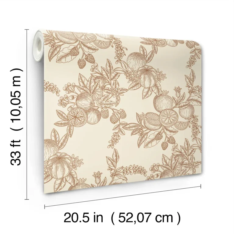 Chris Loves Julia Gerty Fruit Toile Wallpaper - Copper — Ảnh 6