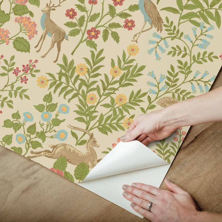 Erin & Ben Woodland Floral Peel and Stick Wallpaper - Linen — Ảnh 4