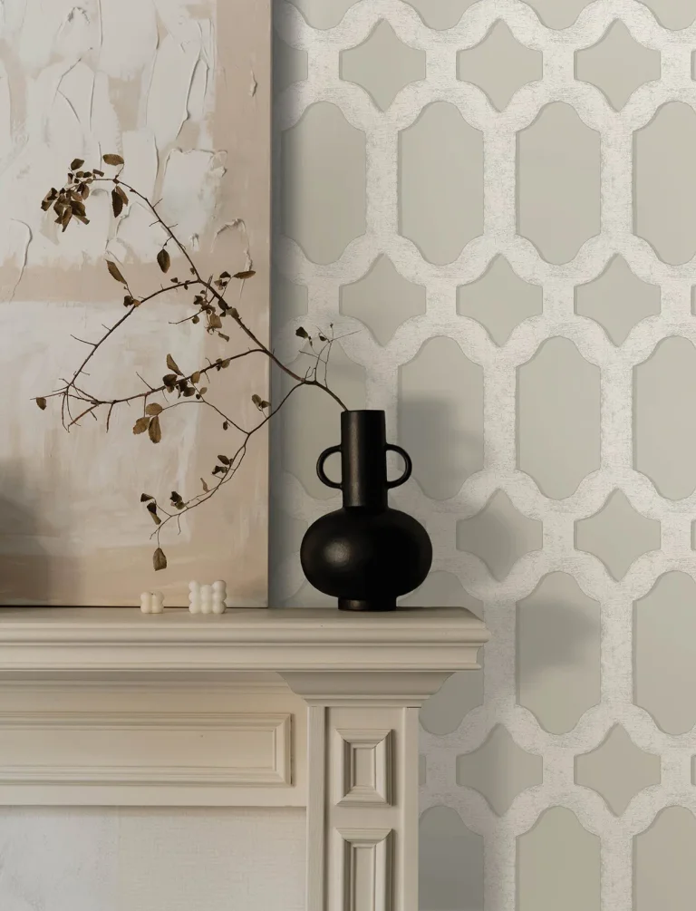 Chesapeake Chervil Trellis Wallpaper - Light Grey — Ảnh 2