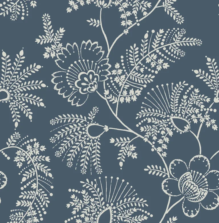 Maeve Jacobean Trail Wallpaper - Dark Blue — Ảnh 4