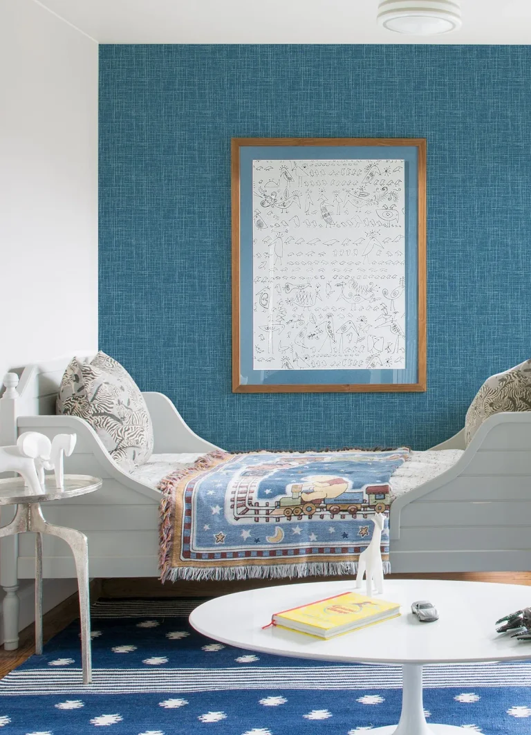 Emerson Faux Linen Wallpaper - Teal