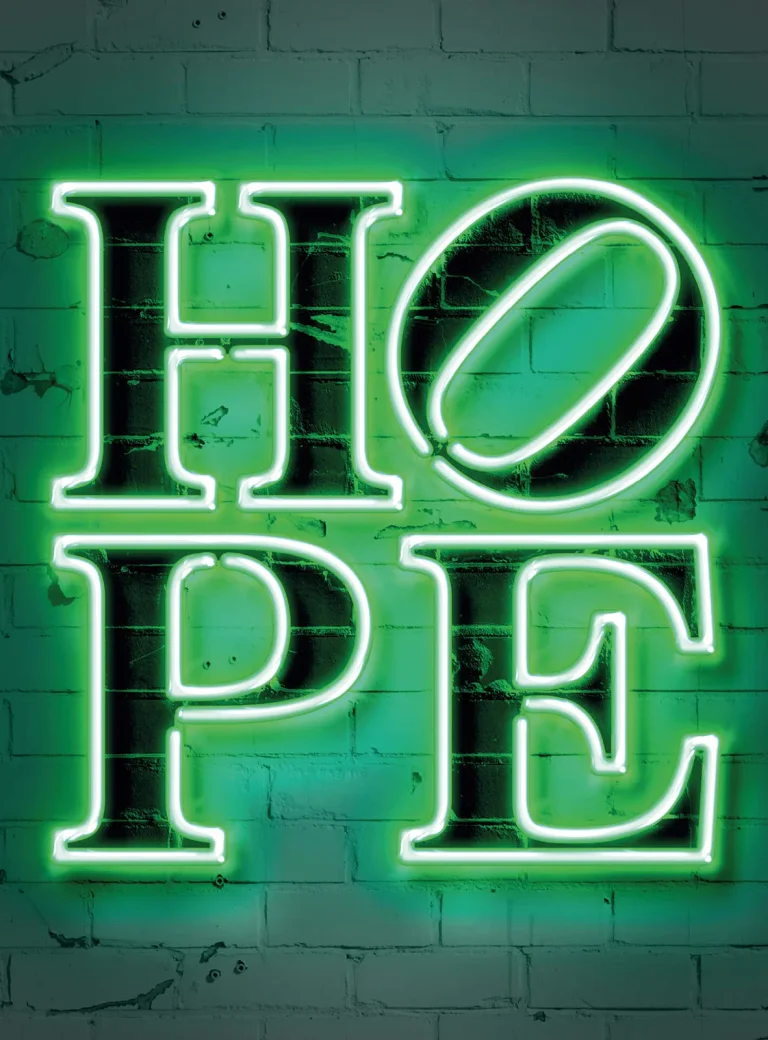 Neon Tube Hope - Wall Mural 5480 - 4 Panel - 192cm x 260cm — Ảnh 2