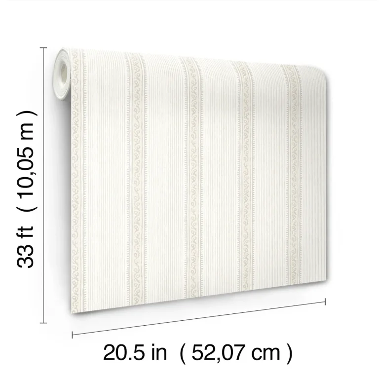 Chesapeake Mandevilla Vine Stripe Wallpaper - Beige — Ảnh 7