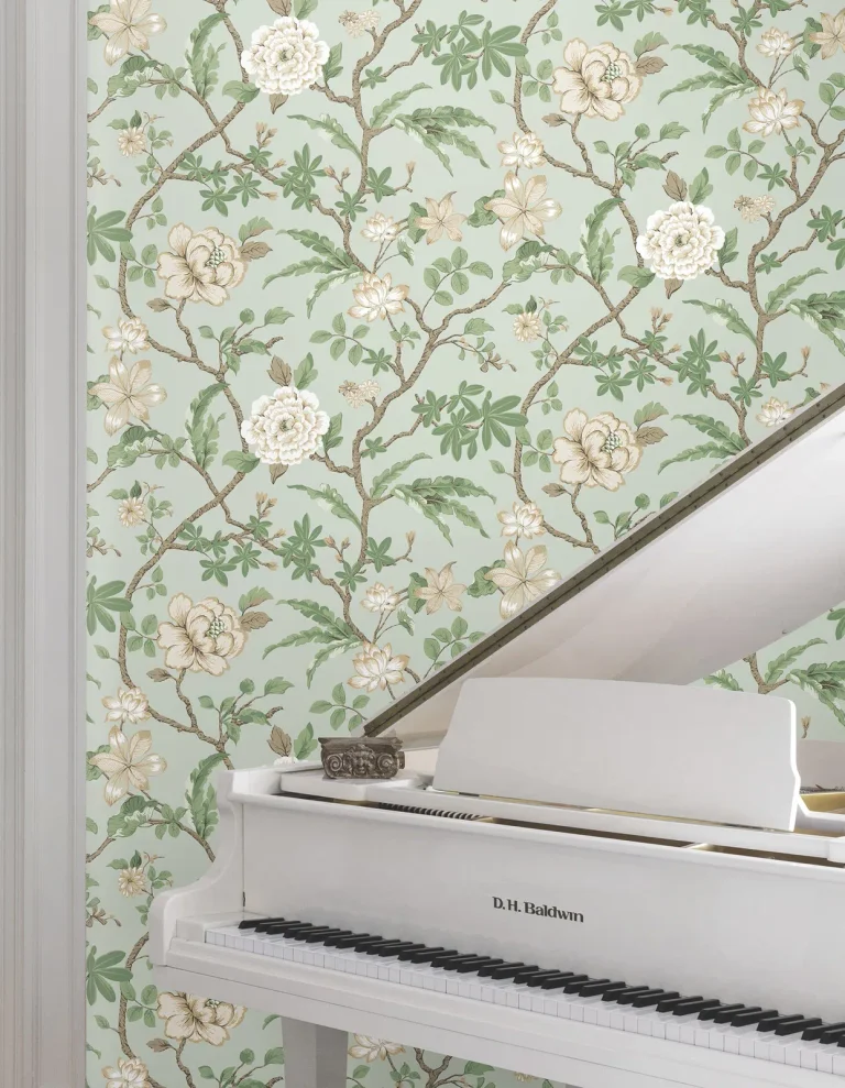 Ronald Redding Courtyard Botanical Wallpaper - Pale Blue — Ảnh 4