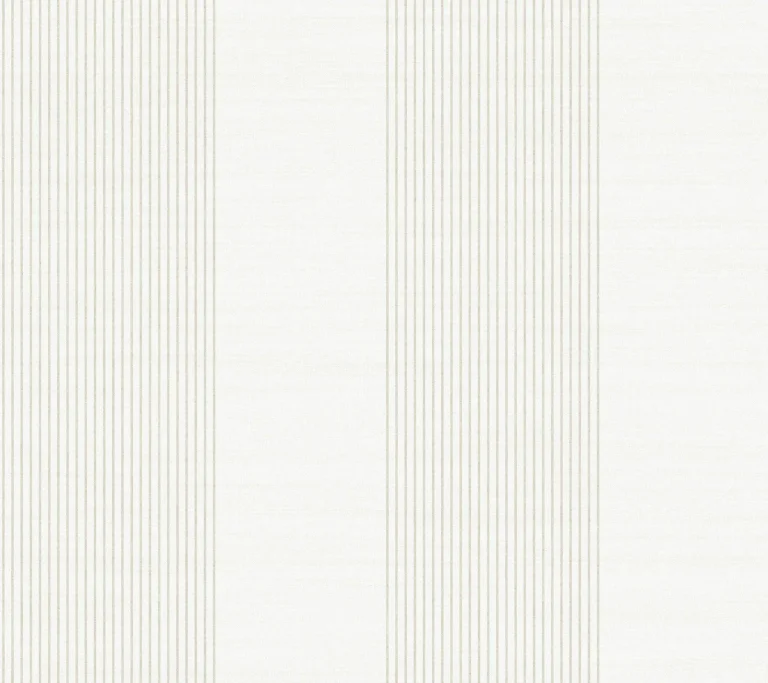Ronald Redding Archer Stripe Faux Linen Wallpaper - White — Ảnh 5