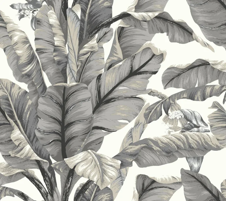 Banana Leaf Peel and Stick Wallpaper - White/Black — Image 5