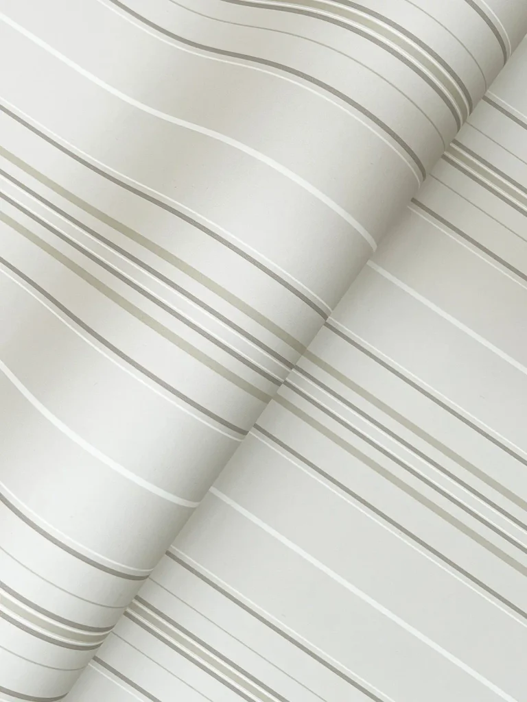 Chesapeake Lascelle Modern Pinstripe Wallpaper - Light Grey — Image 7