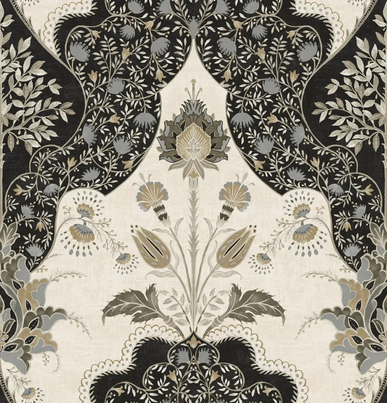 Auden Floral Grandeur Wallpaper - Black — Ảnh 3