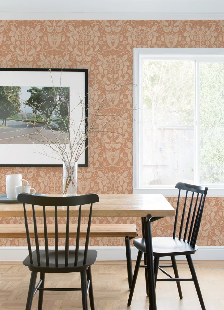 Berit Floral Crest Wallpaper - Coral — Ảnh 4