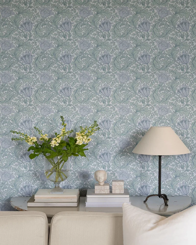 Anemone Floral Trail Wallpaper - Blue — Ảnh 4
