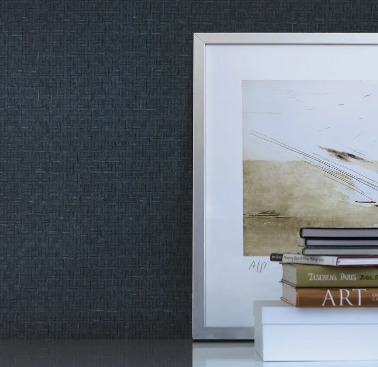 Candice Olson Tatami Weave Wallpaper - Navy — Ảnh 3