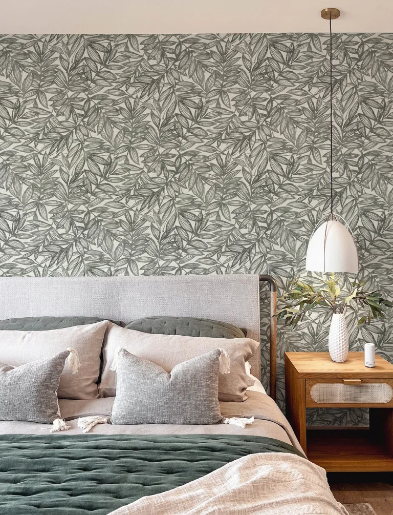 Rhythmic Leaf Wallpaper - Charcoal — Ảnh 7
