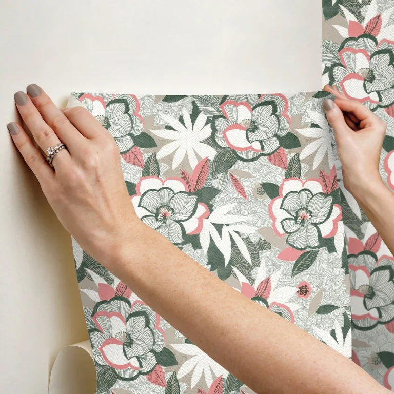 Fantasium Floral Peel and Stick Wallpaper - Coral
