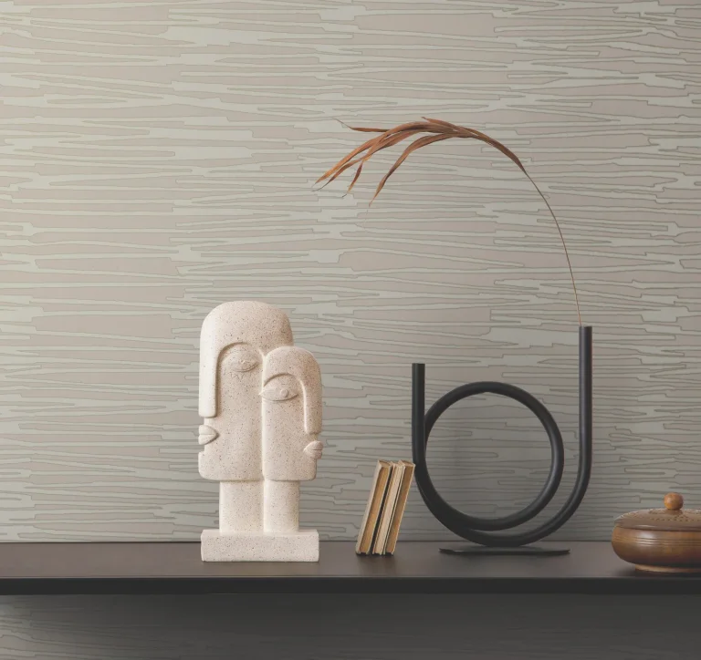 Water Reed Thatch Wallpaper - Clay/Silver — Ảnh 3