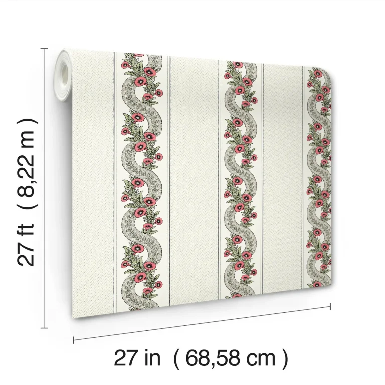 Ronald Redding Abbey's Garland Wallpaper - Red & Green — Ảnh 3