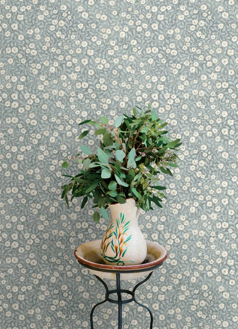 Chesapeake Poppy Trail Floral Wallpaper - Light Blue — Ảnh 4