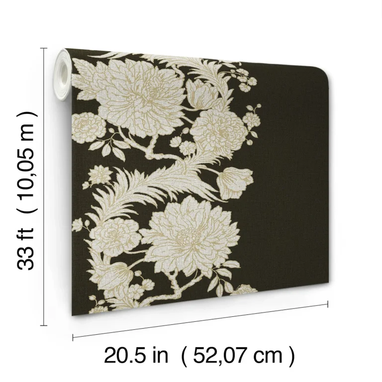 Chris Loves Julia Gisela Floral Columns Wallpaper - Black — Image 6