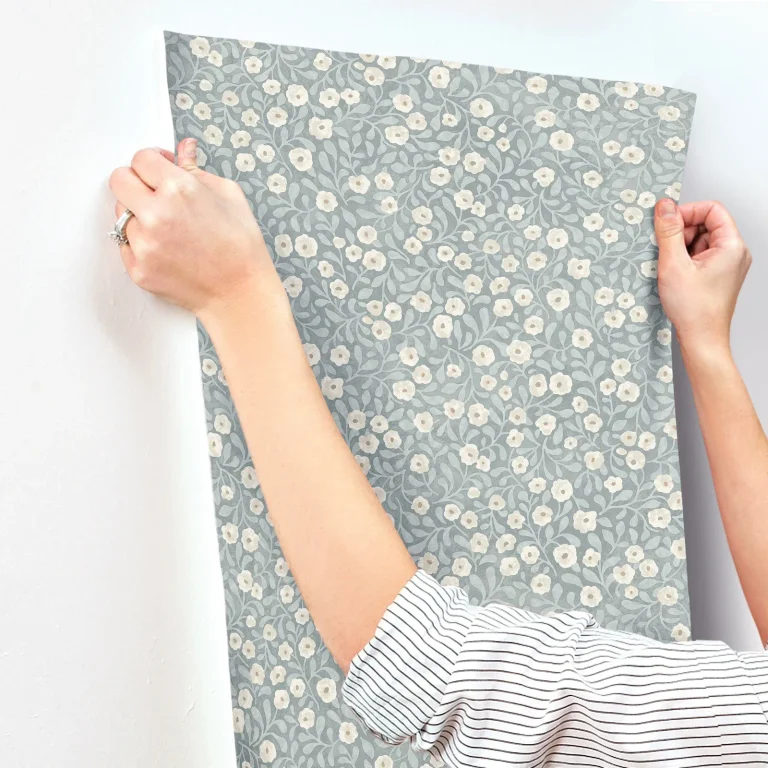 Chesapeake Poppy Trail Floral Wallpaper - Light Blue — Ảnh 7