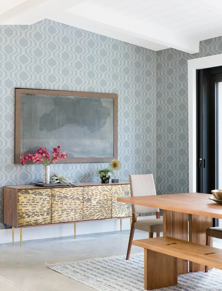 Burton Modern Ogee Wallpaper - Pewter — Image 2