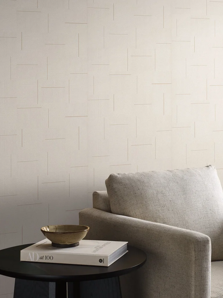 Geo Block Weave Wallpaper - Linen — Ảnh 3
