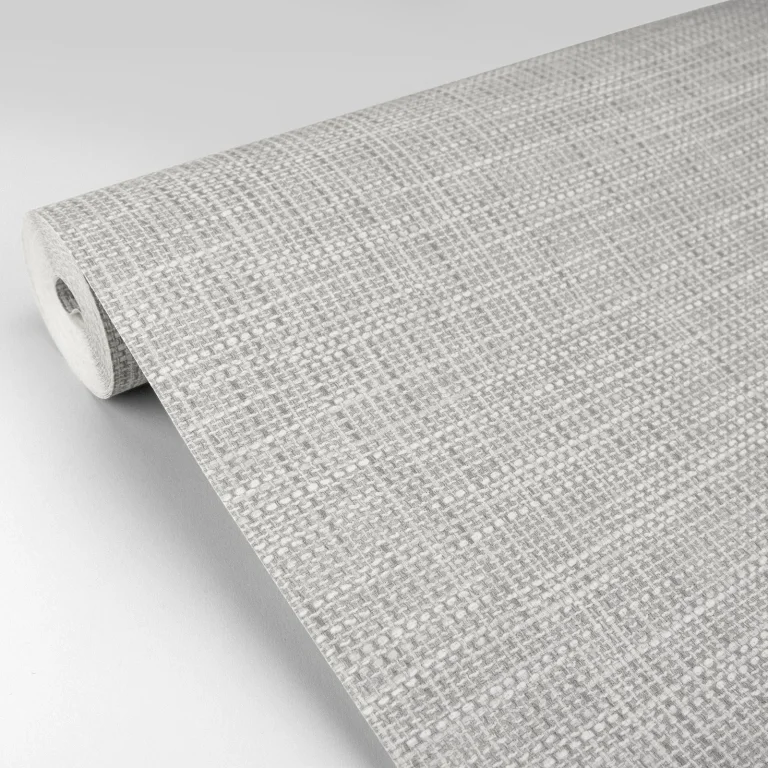 In The Loop Faux Grasscloth Wallpaper - Grey — Ảnh 3