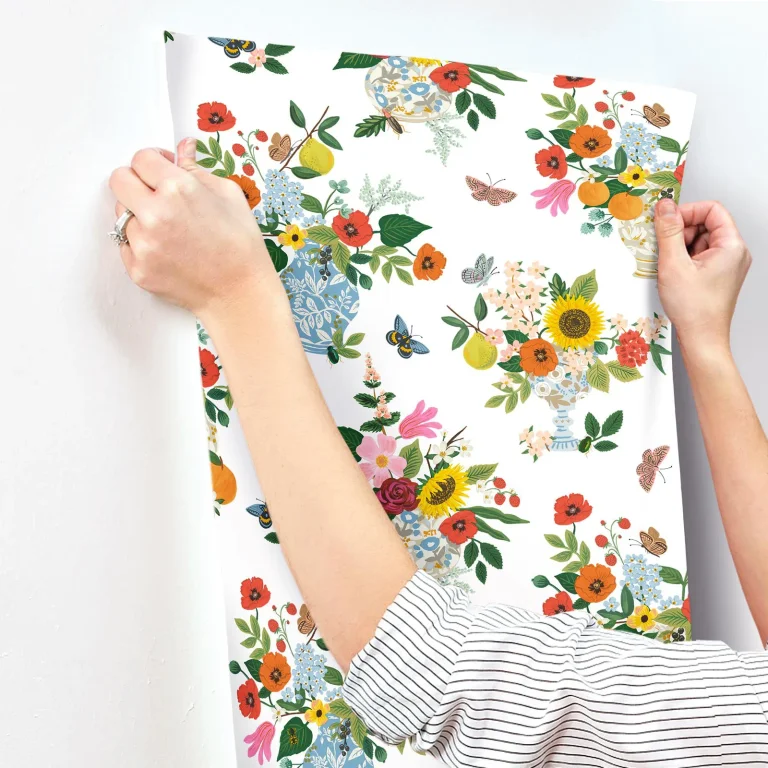 Rifle Paper Co. Flower Studies Wallpaper - Bright Multi — Ảnh 4