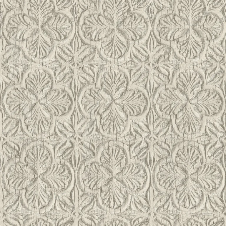 Chesapeake Karachi Wooden Damask Wallpaper - Taupe