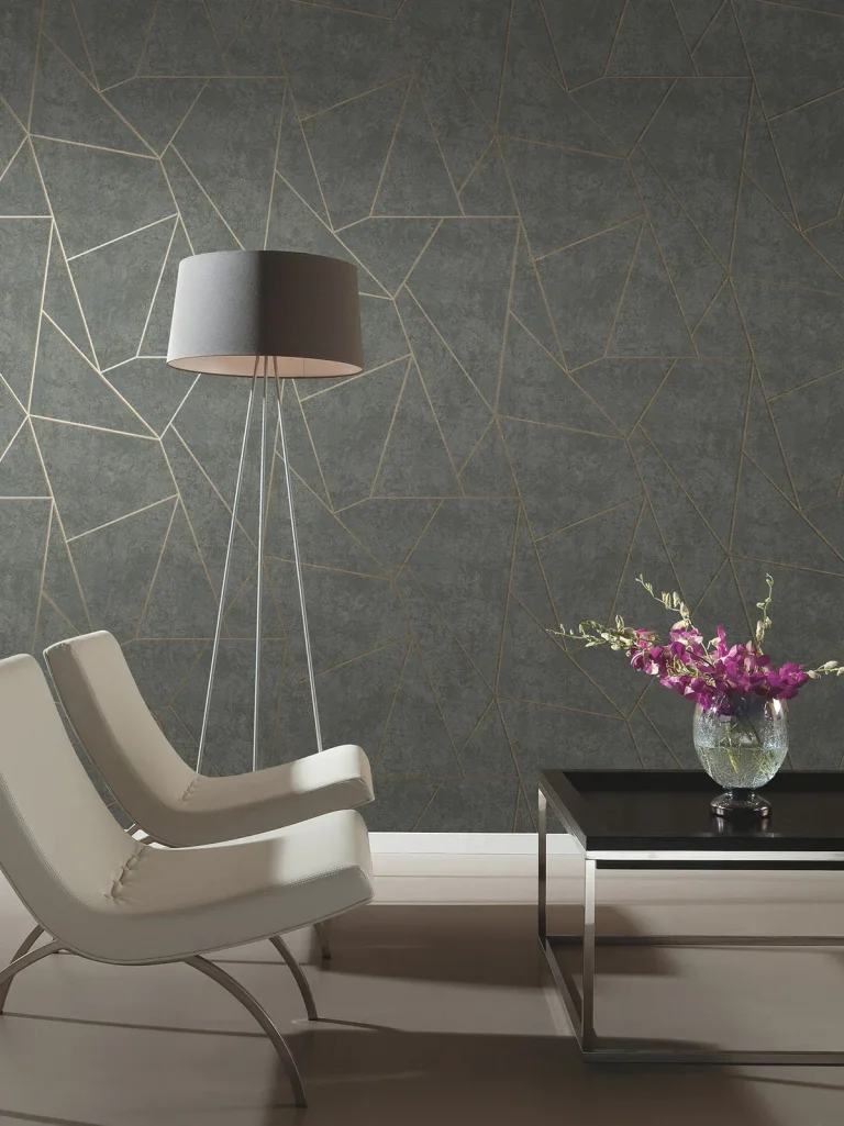 Nazca Wallpaper - Grey/Gold — Ảnh 2