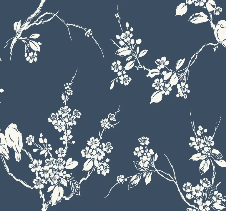 Imperial Blossoms Branch Wallpaper - Navy — Ảnh 4