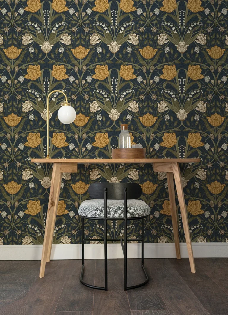 Filippa Tulip Wallpaper - Navy — Ảnh 2