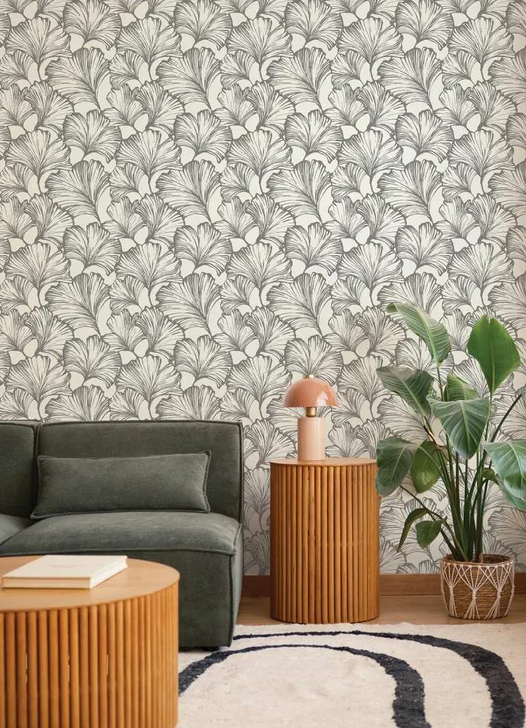Kyoto Ginkgo Leaf Wallpaper - Charcoal — Ảnh 6