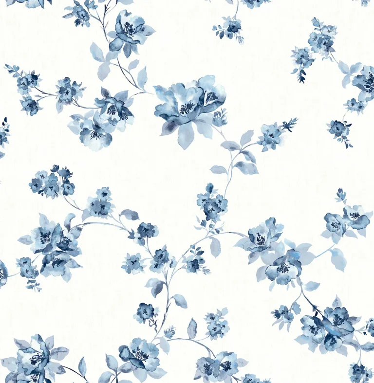 Chesapeake Festival Floral Trailing Wallpaper - Blue — Ảnh 5