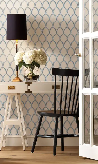 Rifle Paper Co. Laurel Wallpaper - Blue & White