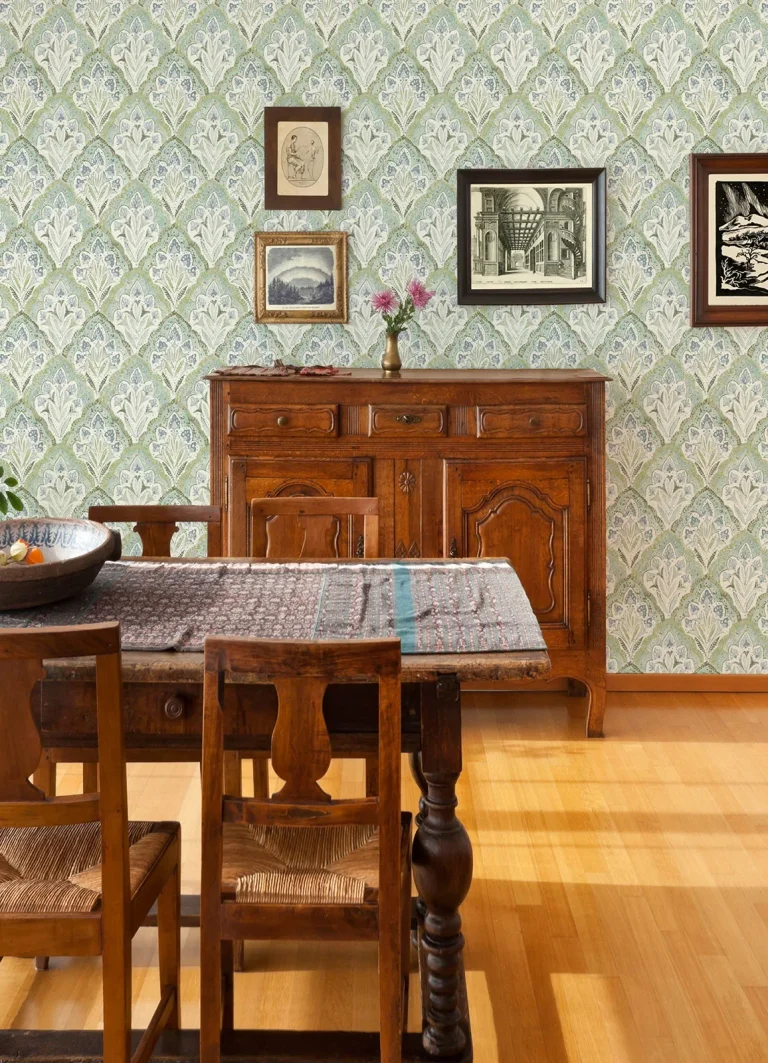 Chesapeake Mimir Quilted Damask Wallpaper - Aquamarine — Ảnh 3