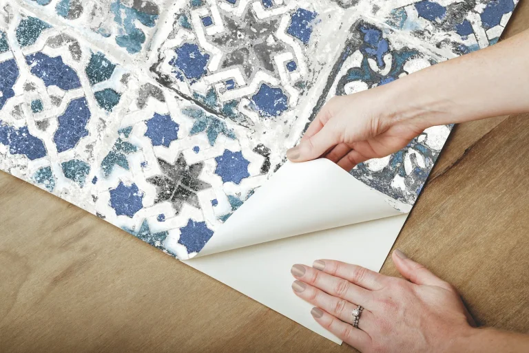 Encaustic Tile Peel and Stick Wallpaper - Lapis — Ảnh 6