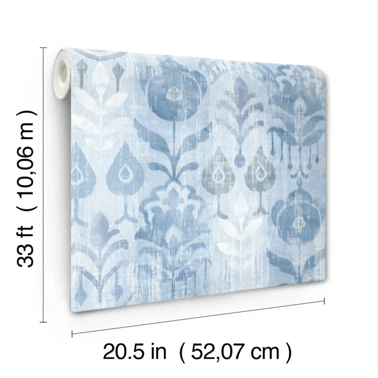 Pavord Floral Shibori Wallpaper - Blue — Image 3