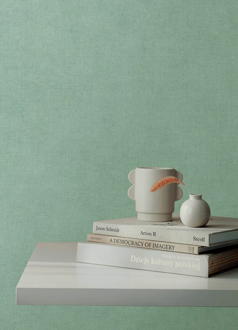 Nuovo Faux Linen Wallpaper - Aqua — Ảnh 5