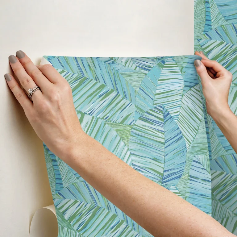 Crown Canopy Palm Peel and Stick Wallpaper - Blue — Image 6