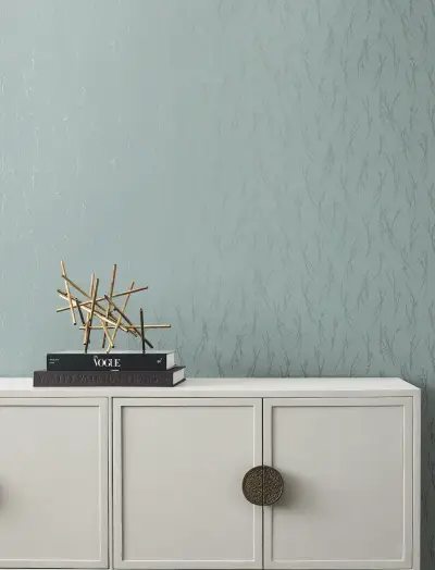 Sprigs Wallpaper - Smokey Blue/Silver